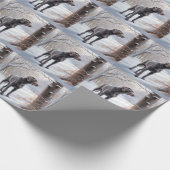 ワイマラーは雪のクリスマスを手放した ラッピングペーパー (角)