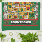 ワイマラーカウントダウンクリスマスアドベントカレンダードッグ キッチンタオル (折り畳み)