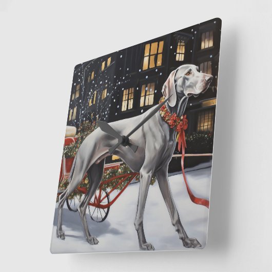 ワイマラークリスマスフェスティバルシーズン スクエア壁時計 (傾斜)