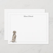 ワイマラーグレ縁どーパーソナライズされたイ ノートカード (正面/裏面)