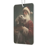 ワイマラーズウィズサンタクロースフェスティバルクリスマス カーエアーフレッシュナー (左)