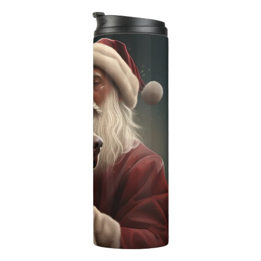 ワイマラーズウィズサンタクロースフェスティバルクリスマス タンブラー (回転右)