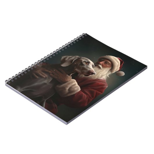 ワイマラーズウィズサンタクロースフェスティバルクリスマス ノートブック (左側)