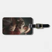 ワイマラーズウィズサンタクロースフェスティバルクリスマス ラゲッジタグ (正面横)