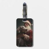 ワイマラーズウィズサンタクロースフェスティバルクリスマス ラゲッジタグ (裏面縦)