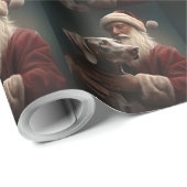 ワイマラーズウィズサンタクロースフェスティバルクリスマス ラッピングペーパー (ロールコーナー)