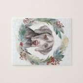 ワイマラーナクリスマスリースフェスティバルカップ ジグソーパズル (横)