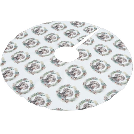 ワイマラーナクリスマスリースフェスティバルカップ ブラッシュドポリエステルツリースカート (アングル)