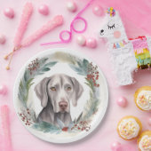 ワイマラーナクリスマスリースフェスティバルカップ ペーパープレート (パーティー)