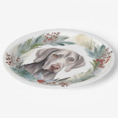 ワイマラーナクリスマスリースフェスティバルカップ ペーパープレート (アングル)