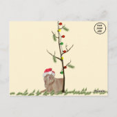 ワイマラーナーのクリスマスに雨が降る ポストカード (裏面)