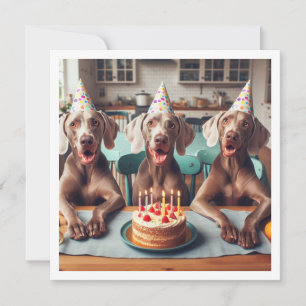 ワイマラーナーカード、ワイマラーナー誕生日 招待状