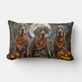 ワイマラーハロウィン不気味ン ランバークッション (正面)