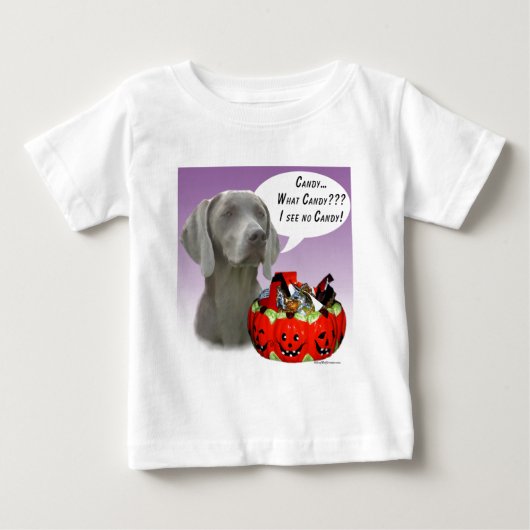 ワイマラーハロウィーンキャンディ ベビーTシャツ (正面)