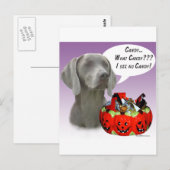 ワイマラーハロウィーンキャンディ ポストカード (正面/裏面)