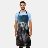 ワイマラーハロウィーン怖い エプロン (着用した状態)