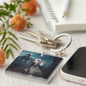 ワイマラーハロウィーン怖い キーホルダー (正面右)