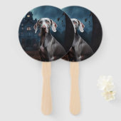 ワイマラーハロウィーン怖い ハンドファン (正面&裏面)