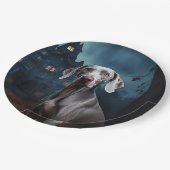 ワイマラーハロウィーン怖い ペーパープレート (アングル)