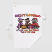 ワイマラーハロウィーン感謝祭クリスマスオーバーシ ゴルフタオル (インサイチュ)