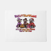 ワイマラーハロウィーン感謝祭クリスマスオーバーシ ドアマット (正面)