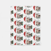 ワイマラーンドッグがクリスマススターを育てる フリースブランケット (正面)