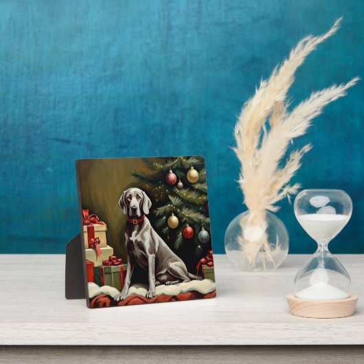 ワイマラーンドッグクリスマス フォトプラーク (インサイチュ)