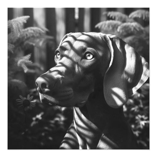 ワイマラ威厳のあるナー「ハンター」 BW フォトプリント            (正面)