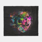 ワイマラ子犬のカラースプラッシュ フリースブランケット (正面(横))