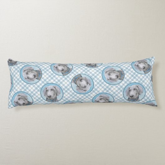 ワイマラ絵を描ナーのグレーシルバーオリジナルドッグアート ボディピロー (裏面)