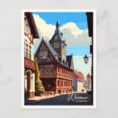 ワイマードイツトラベルヴィンテージイラストレーション ポストカード (正面)