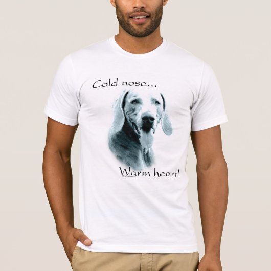 ワイマーナーコールドノーズ暖かいハート Tシャツ (正面)