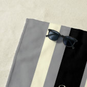 ワイミアサストライプのーフボードハワイアンサーファー-グレー ビーチタオル (インサイチュ)