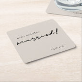 ワイミニマルン結婚式の引き出物、ウェディングレセプション勝利 スクエアペーパーコースター (アングル)