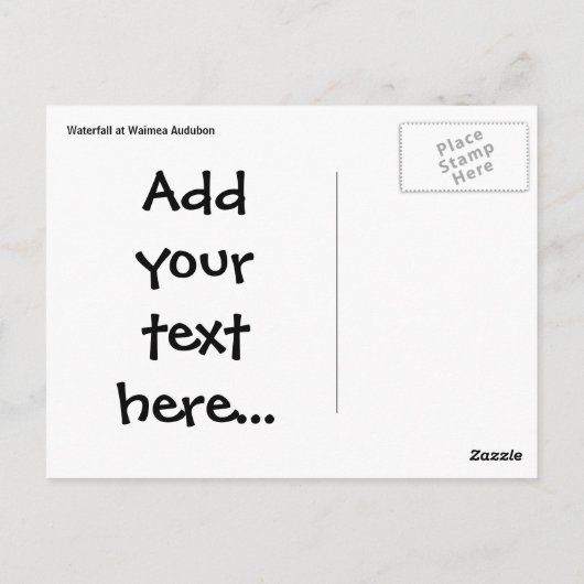 ワイメアオードゥボンウォーターフォール ポストカード (裏面)