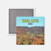 ワイメアキャニオンカウアイハワイヴィンテージトラベル マグネット (正面/裏面)