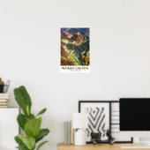 ワイメアキャニオン州立公園 ハワイ 水彩画 ポスター (ホームオフィス)