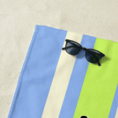 ワイメアストライプのサーフボードハワイアンサーファー – ブルー ビーチタオル (インサイチュ)