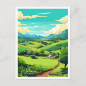 ワイメアハワイトラベルヴィンテージイラストレーション ポストカード (正面)