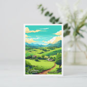 ワイメアハワイトラベルヴィンテージイラストレーション ポストカード (スタンド正面)