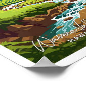 ワイメアバレーハワイ旅行ヴィンテージイラストレーション ポスター (角)