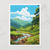 ワイメアバレーハワイ旅行ヴィンテージイラストレーション ポストカード (正面)