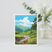 ワイメアバレーハワイ旅行ヴィンテージイラストレーション ポストカード (スタンド正面)