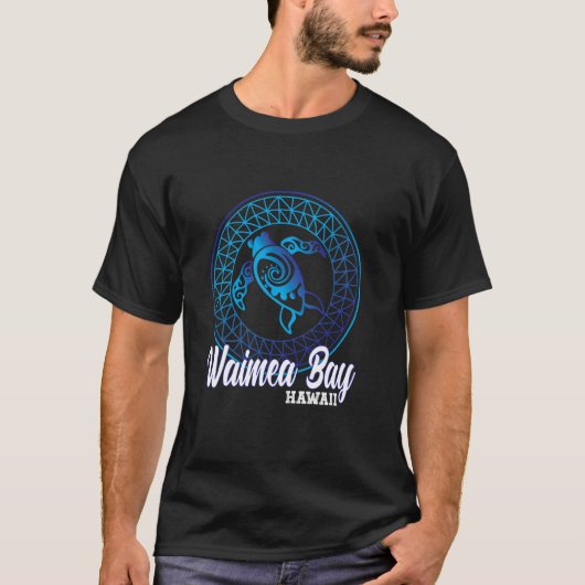 ワイメアベイのお土産 オアフ島 ウミガメを守ろう アロハS Tシャツ (正面)