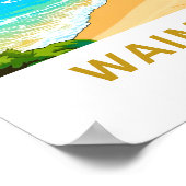 ワイメアベイハワイトラベルプリント ポスター (角)