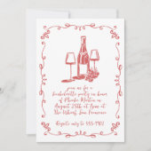 ワイモダンンお洒落・ドードル・バチェロレッテ 招待状 (正面)