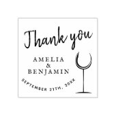 ワイモダンングラスタイポグラフィサンキュー結婚ズ ラバースタンプ (インプリント)