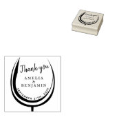 ワイモダンングラスタイポグラフィサンキュー結婚ズ ラバースタンプ (押印)