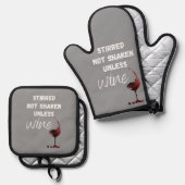 ワイモダンングレーでなければ揺らぐことはない 鍋つかみ&鍋敷きセット (正面/裏面)