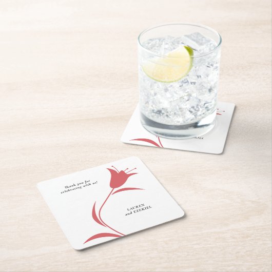 ワイモダンントゥリ結婚ップ スクエアペーパーコースター (インサイチュ)